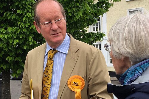 Chris Lofts campaigning for the Liberal Democrats