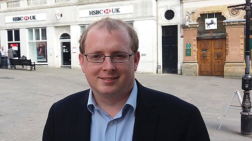 Chris while standing for Wellingborough in 2017